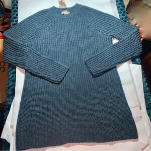 - NWT DENIM BLUE OVERSIZED THICK RIB KNIT SWEATER - BEAUTIFUL COLOR HEATHE…